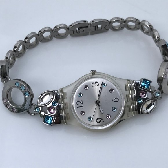 Swatch Ladies Watch Multi Color Crystals Accent Me - Picture 5 of 12